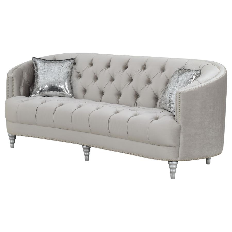 Avonlea Upholstered Sloped Arm Sofa Grey Velvet view 4