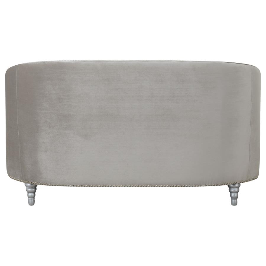 Avonlea Upholstered Sloped Arm Loveseat Grey Velvet view 7