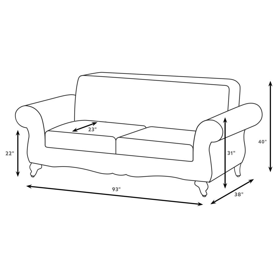 Elmbrook Upholstered Rolled Arm Sofa Brown view 4