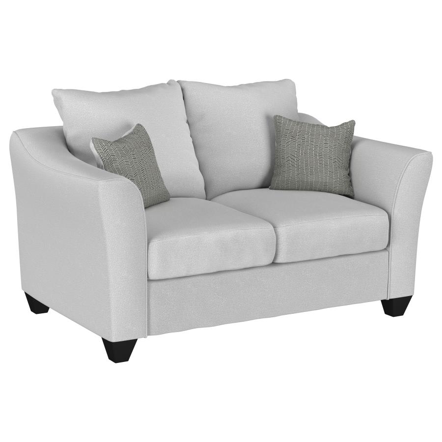 Salizar Upholstered Flared Arm Loveseat Sand — Living Room Furniture