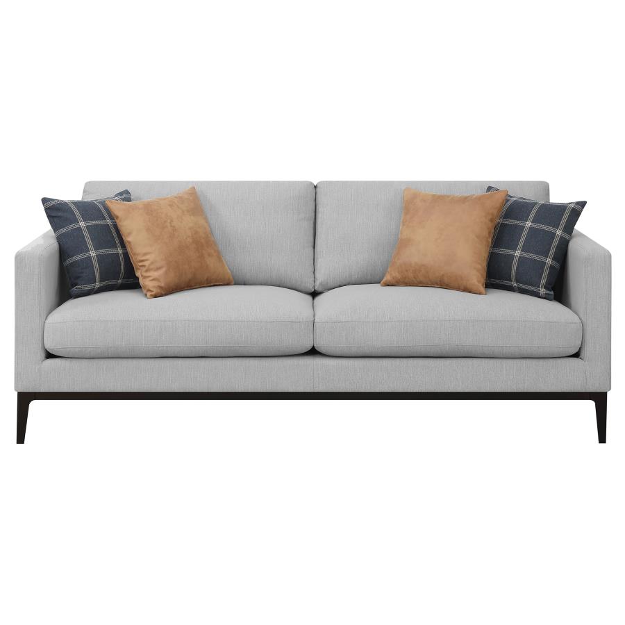 Apperson 2-piece Upholstered Track Arm Sofa Set Light Grey view 4