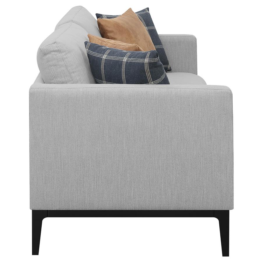 Apperson 2-piece Upholstered Track Arm Sofa Set Light Grey view 6