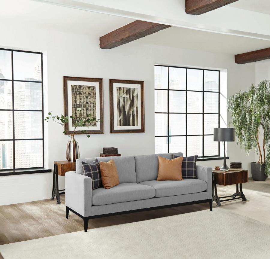 Apperson Upholstered Track Arm Sofa Light Grey view 2