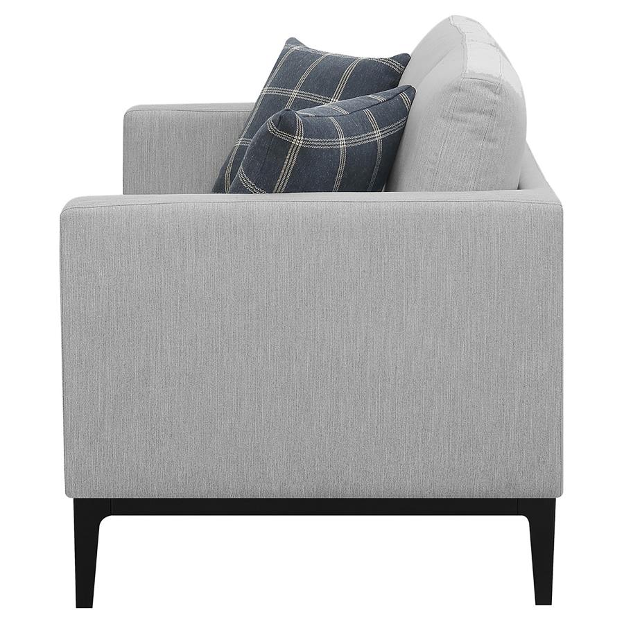 Apperson Upholstered Track Arm Loveseat Light Grey view 5