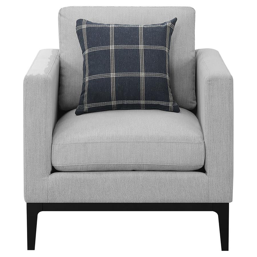 Apperson Upholstered Track Arm Accent Chair Light Grey view 3