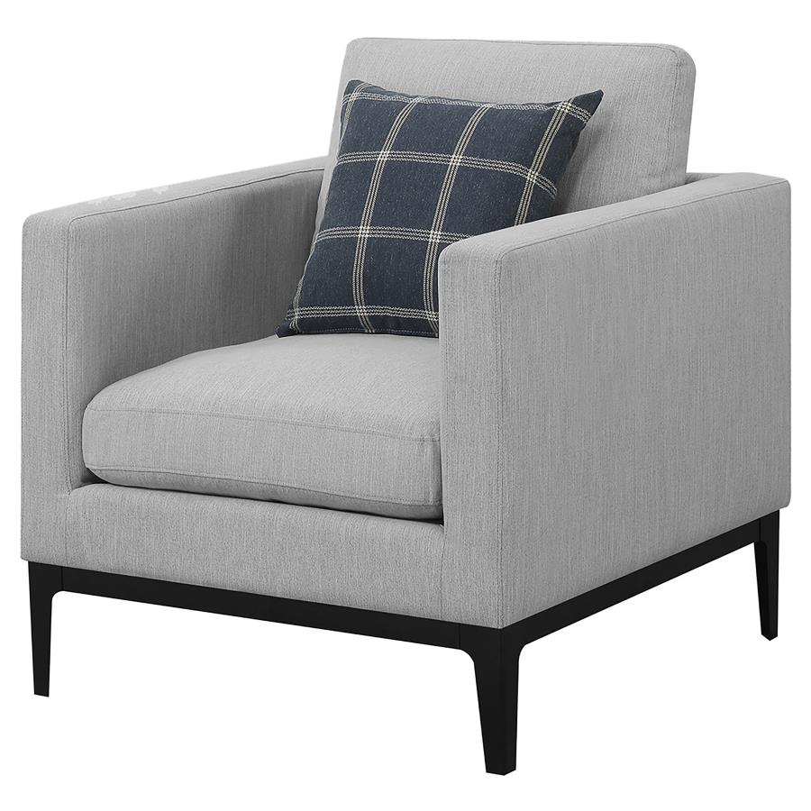 Apperson Upholstered Track Arm Accent Chair Light Grey view 4