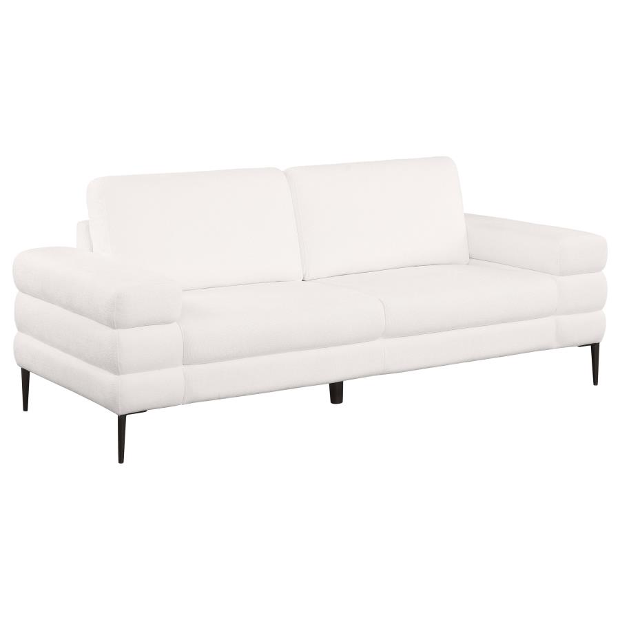 Jessel 2-piece Chenille Upholstered Sofa Set Ivory view 3