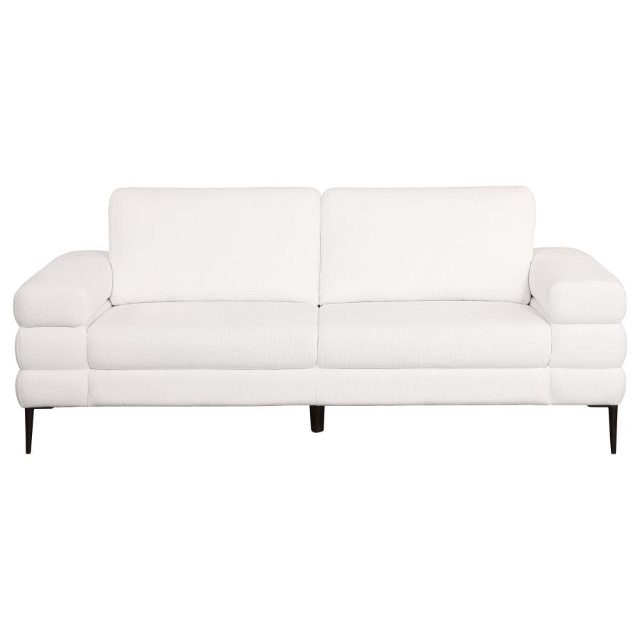 Jessel 3-piece Chenille Upholstered Sofa Set Ivory view 4