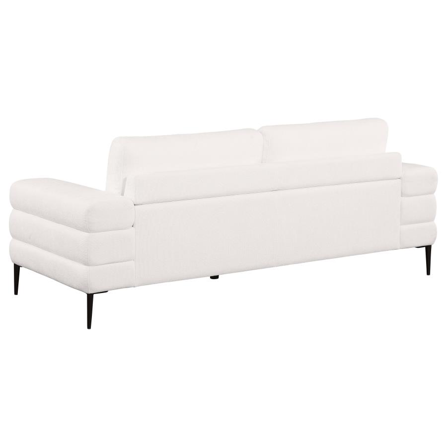 Jessel Chenille Upholstered Track Arm Sofa Ivory view 6