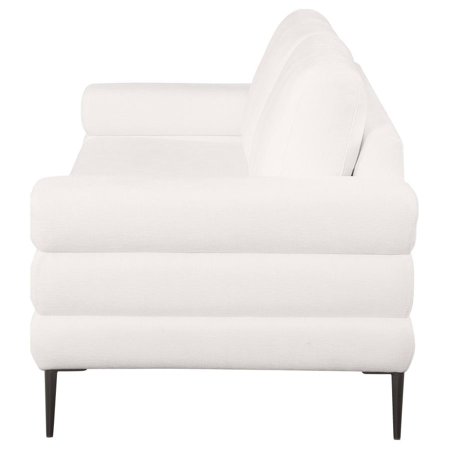 Jessel Chenille Upholstered Track Arm Sofa Ivory view 5