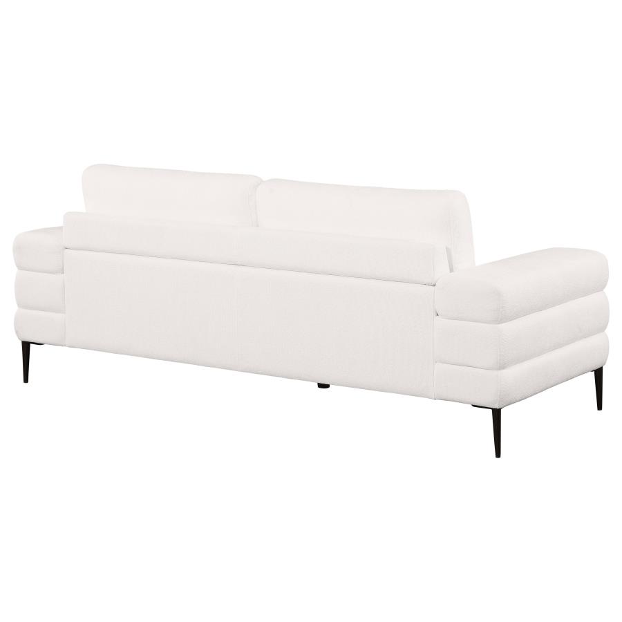 Jessel Chenille Upholstered Track Arm Sofa Ivory view 7