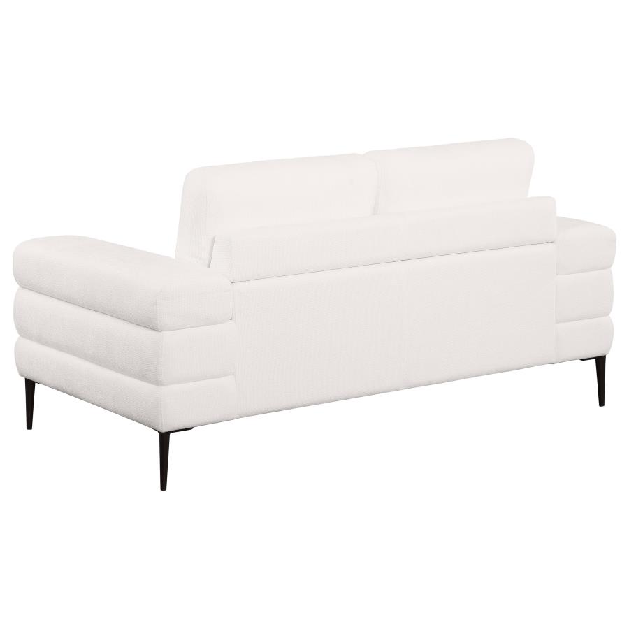Jessel Chenille Upholstered Track Arm Loveseat Ivory view 6