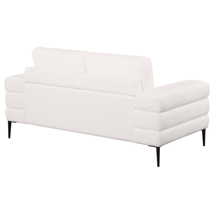 Jessel Chenille Upholstered Track Arm Loveseat Ivory view 7