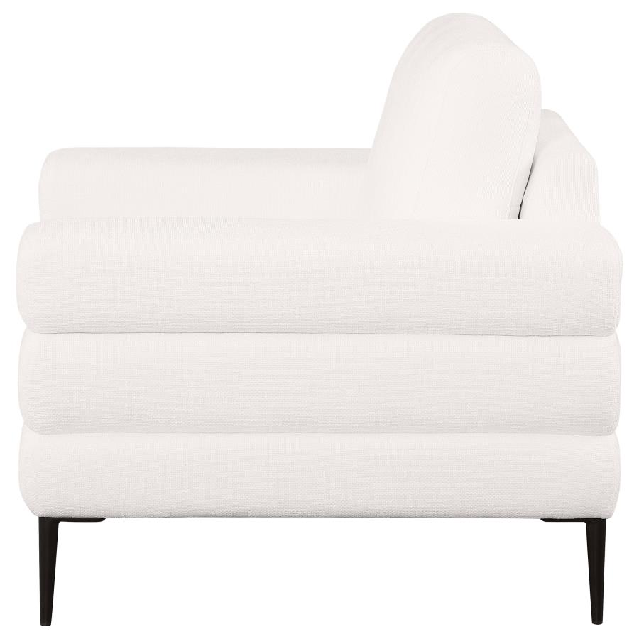 Jessel Chenille Upholstered Track Arm Chair Ivory view 5