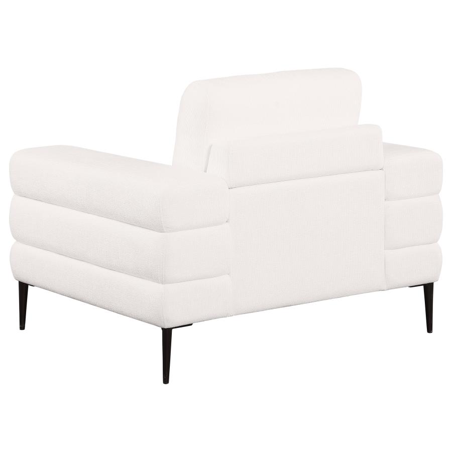 Jessel Chenille Upholstered Track Arm Chair Ivory view 6
