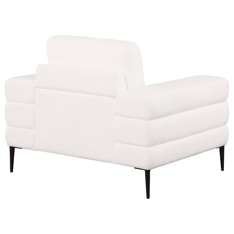 Jessel Chenille Upholstered Track Arm Chair Ivory view 7