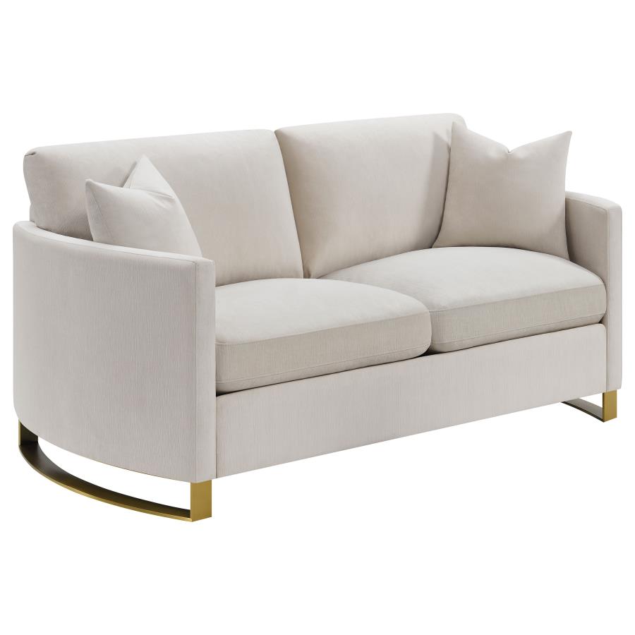 Corliss 2-piece Upholstered Arched Arm Sofa Set Beige view 6