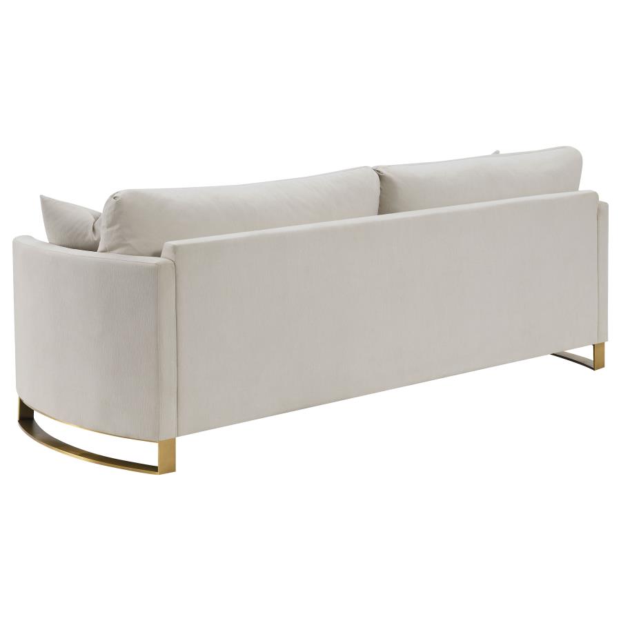 Corliss Upholstered Curved Track Arm Sofa Beige view 6