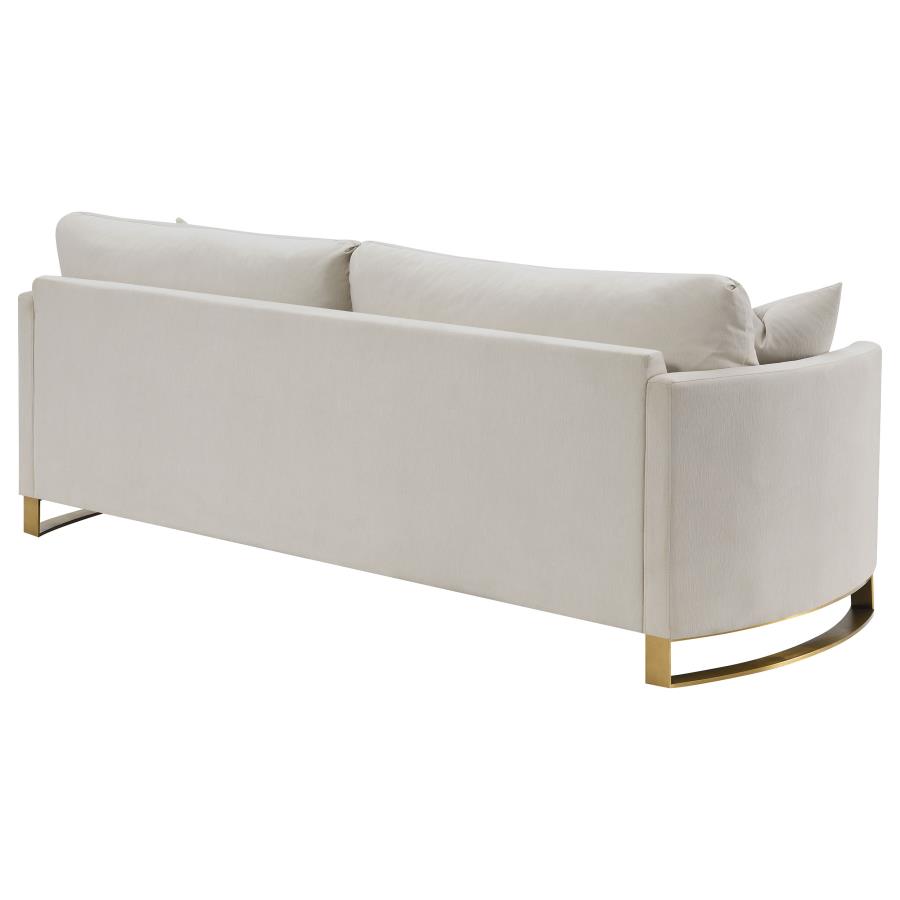 Corliss Upholstered Curved Track Arm Sofa Beige view 7