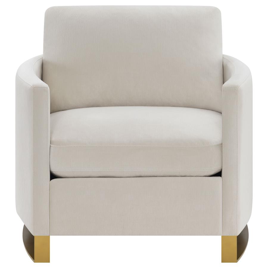 Corliss Upholstered Curved Track Arm Chair Beige view 3