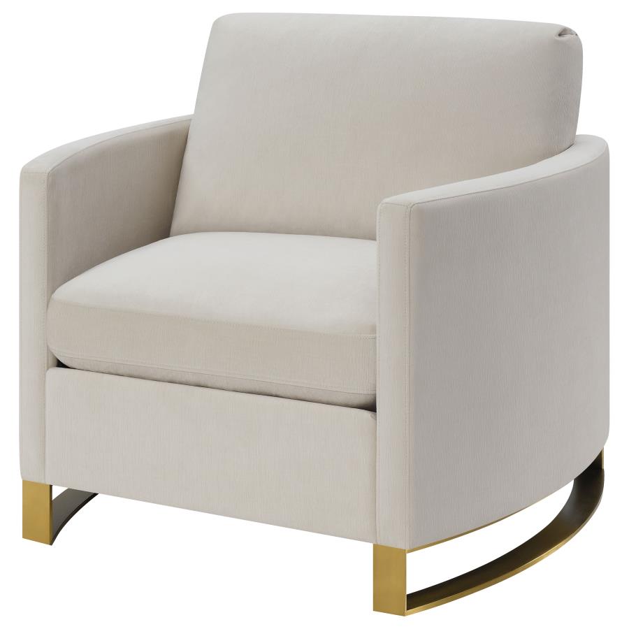 Corliss Upholstered Curved Track Arm Chair Beige view 4