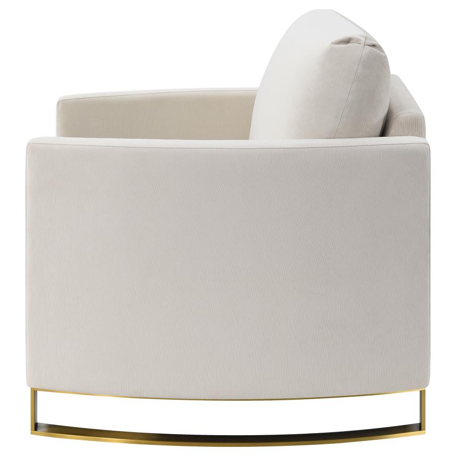 Corliss Upholstered Curved Track Arm Chair Beige view 5