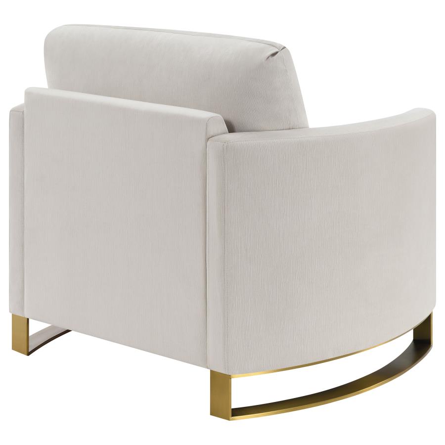 Corliss Upholstered Curved Track Arm Chair Beige view 7