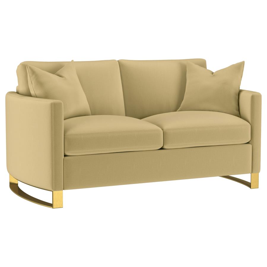 Corliss 3-piece Velvet Upholstered Sofa Set Camel view 6