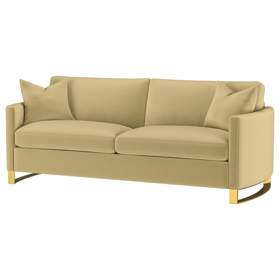 Corliss Upholstered Curved Track Arm Sofa Camel view 4
