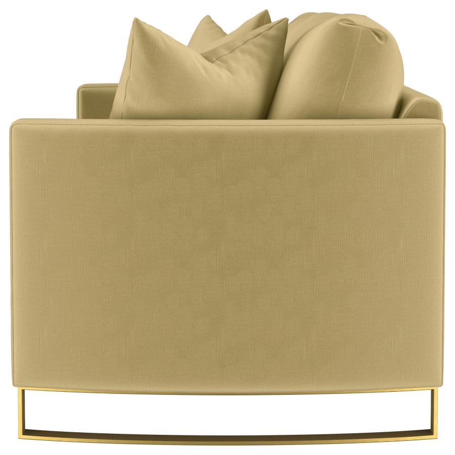 Corliss Upholstered Curved Track Arm Sofa Camel view 5