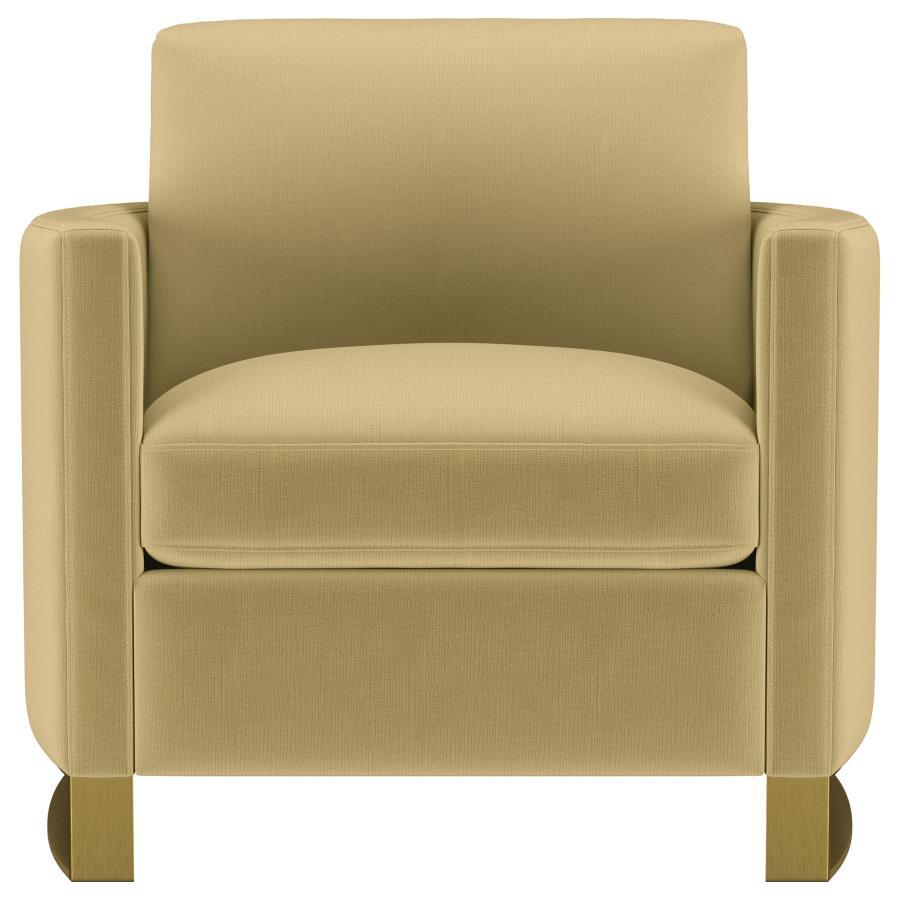 Corliss Upholstered Curved Track Arm Chair Camel view 3