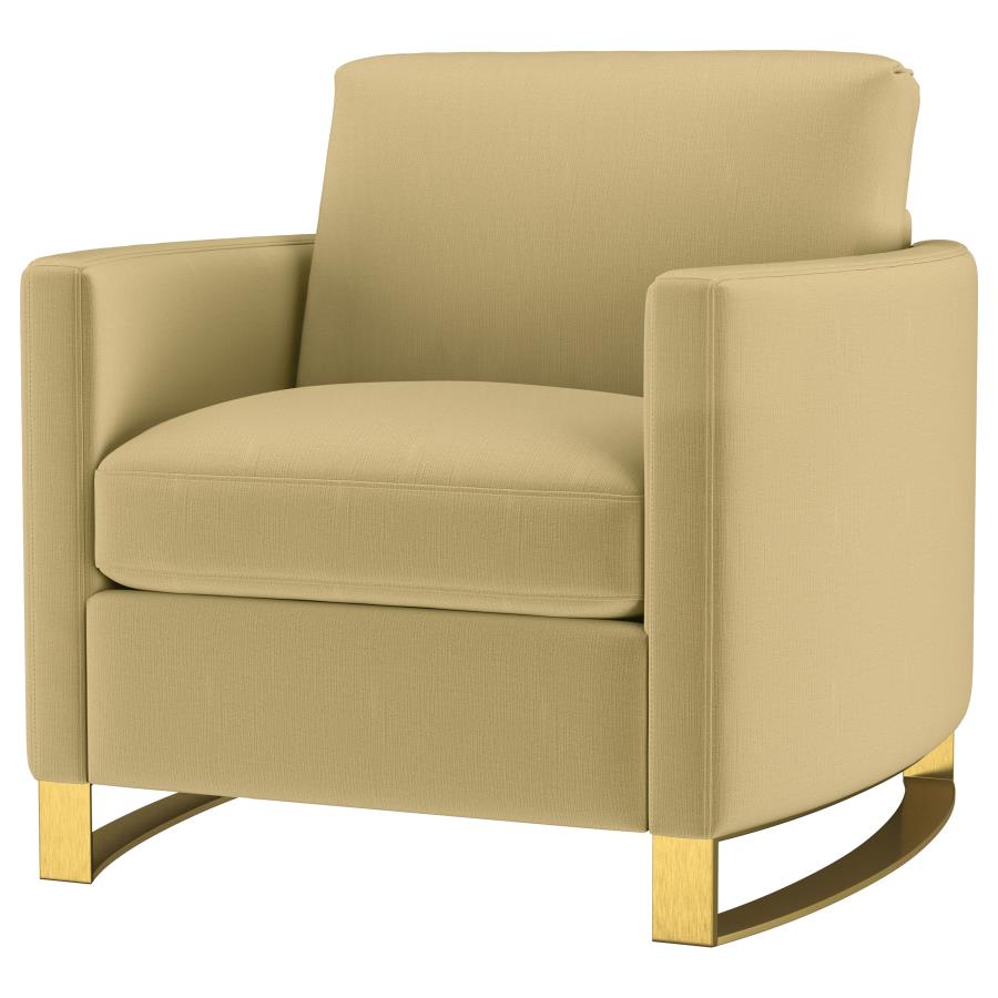 Corliss Upholstered Curved Track Arm Chair Camel view 4