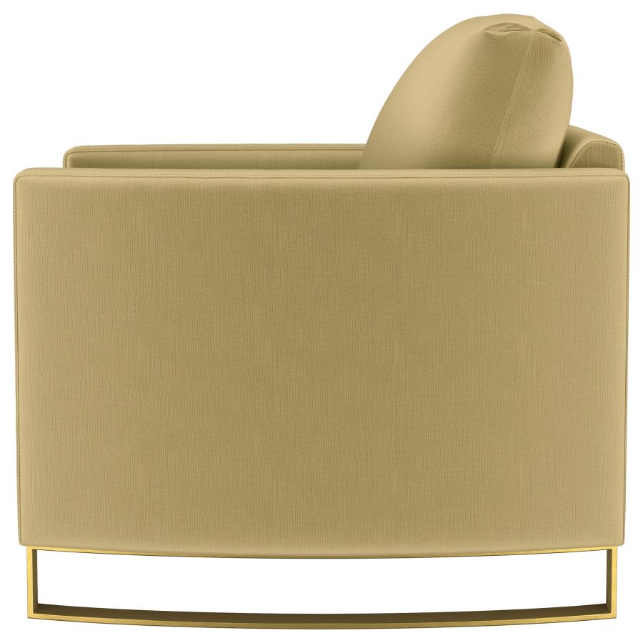 Corliss Upholstered Curved Track Arm Chair Camel view 5