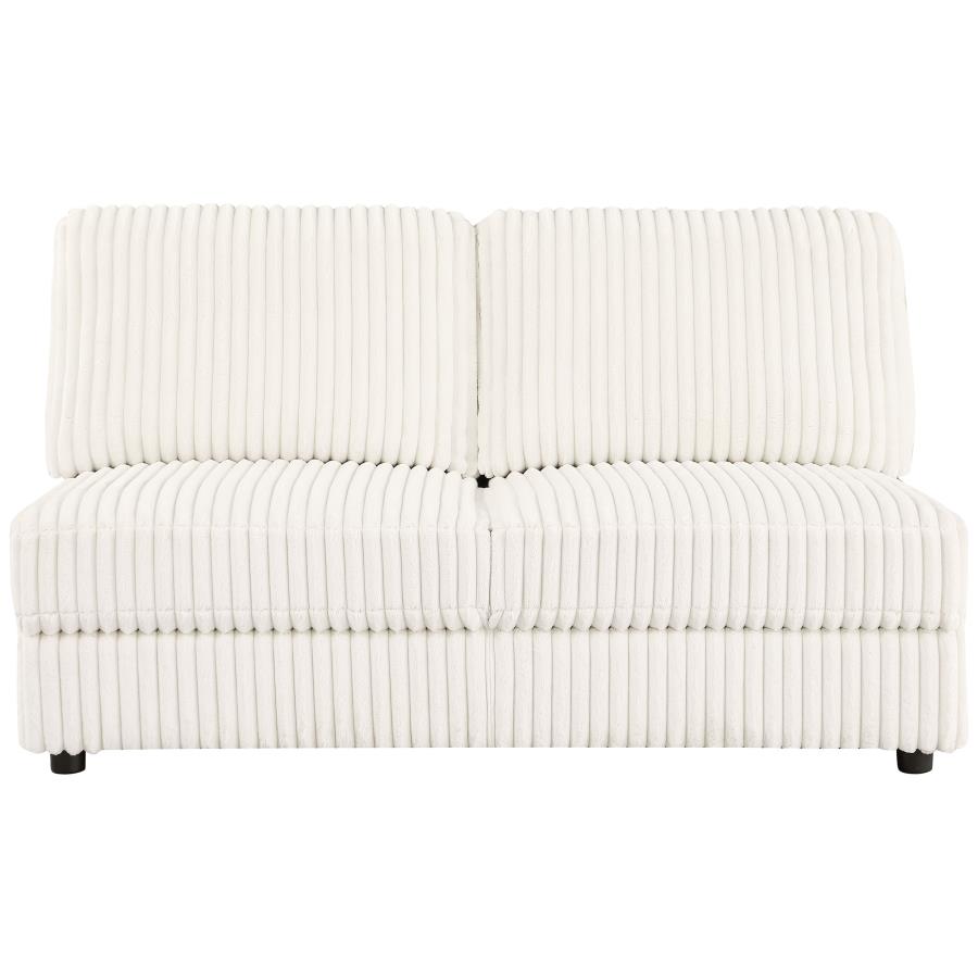 Emberson Upholstered Armless Loveseat Ivory view 3