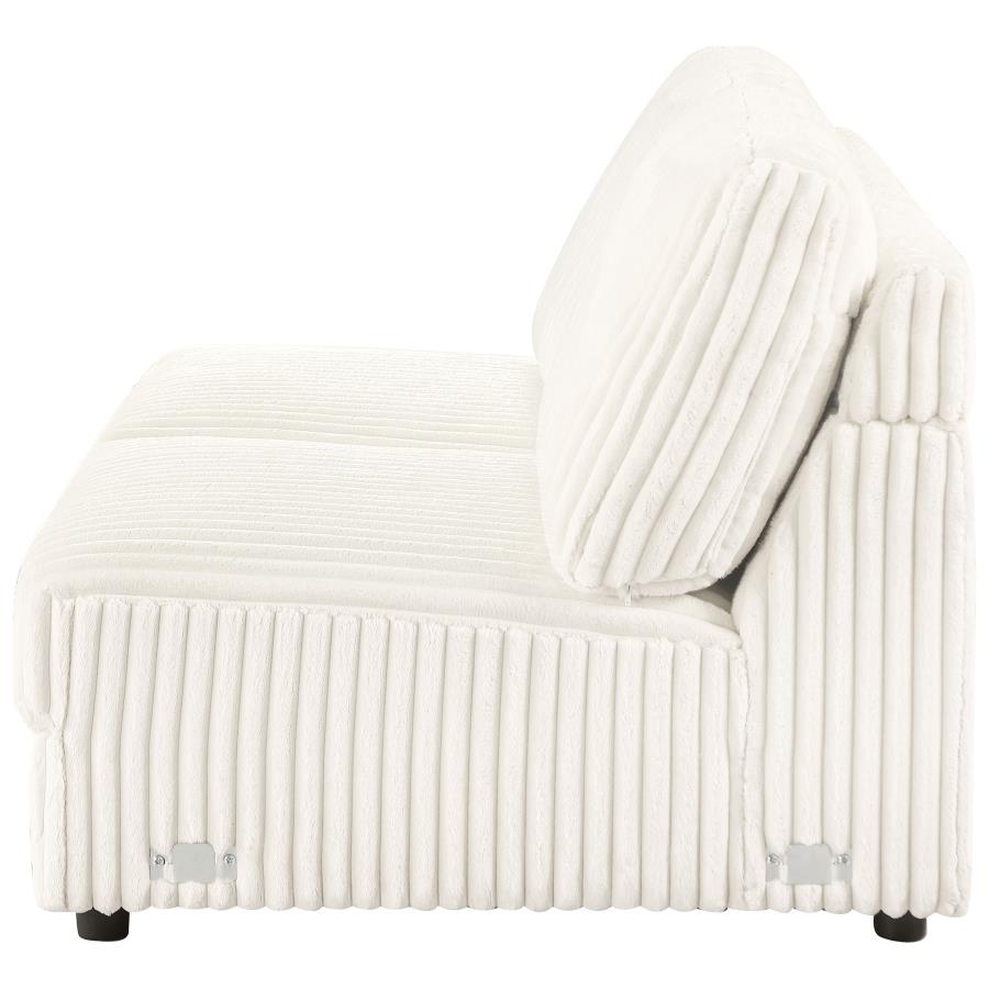 Emberson Upholstered Armless Loveseat Ivory view 5