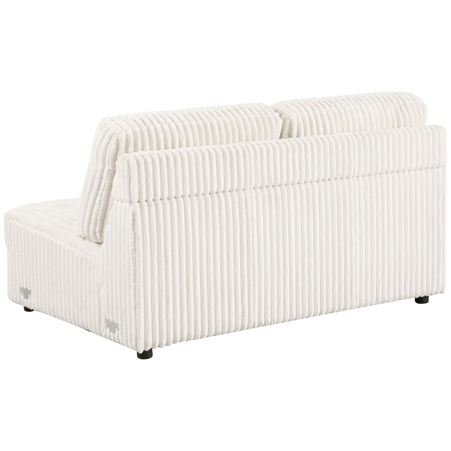 Emberson Upholstered Armless Loveseat Ivory view 6