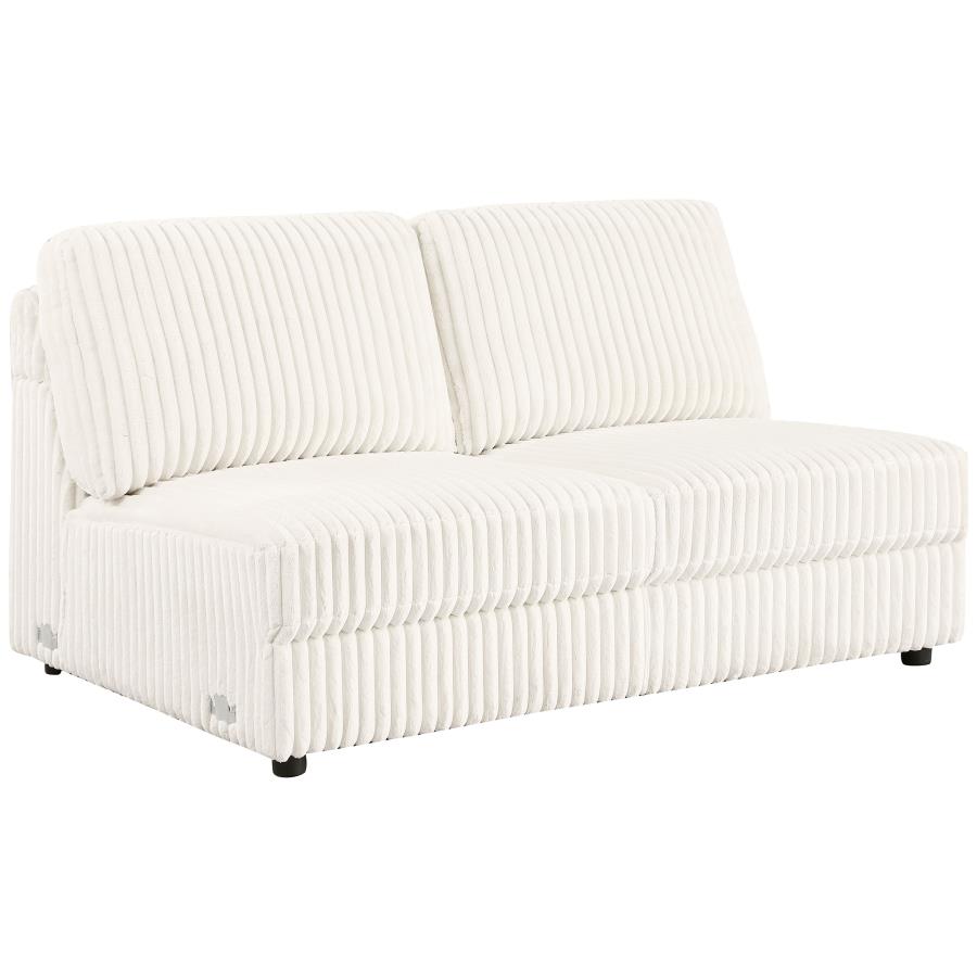Emberson Upholstered Armless Loveseat Ivory