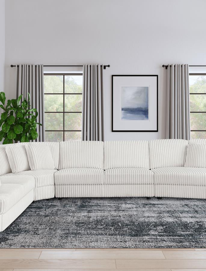 Emberson Upholstered Armless Loveseat Ivory view 2