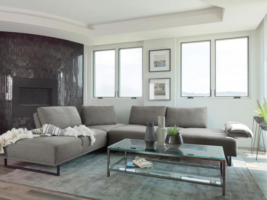 Arden Upholstered Sectional Sofa with Adjustable Back Taupe view 3