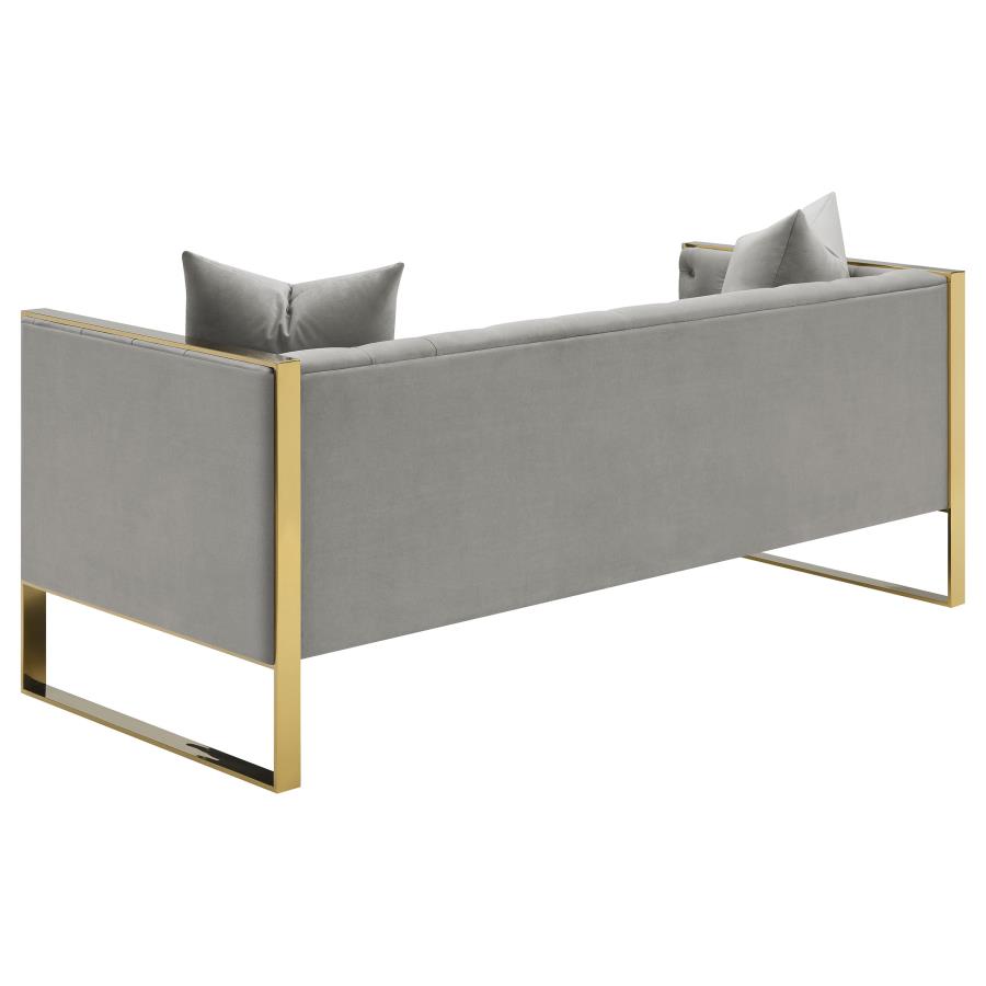 Eastbrook Velvet Upholstered Tufted Sofa Grey view 6