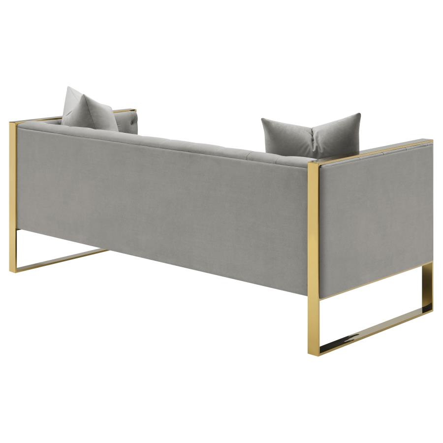 Eastbrook Velvet Upholstered Tufted Sofa Grey view 7