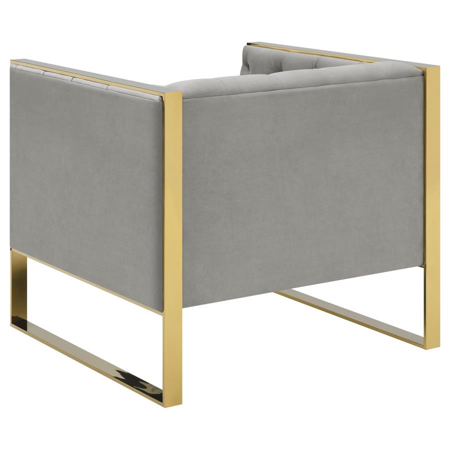 Eastbrook Velvet Upholstered Tufted Accent Chair Grey view 6