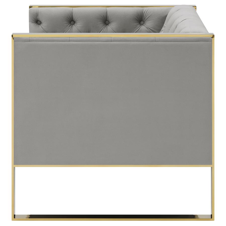 Eastbrook Velvet Upholstered Tufted Accent Chair Grey view 5