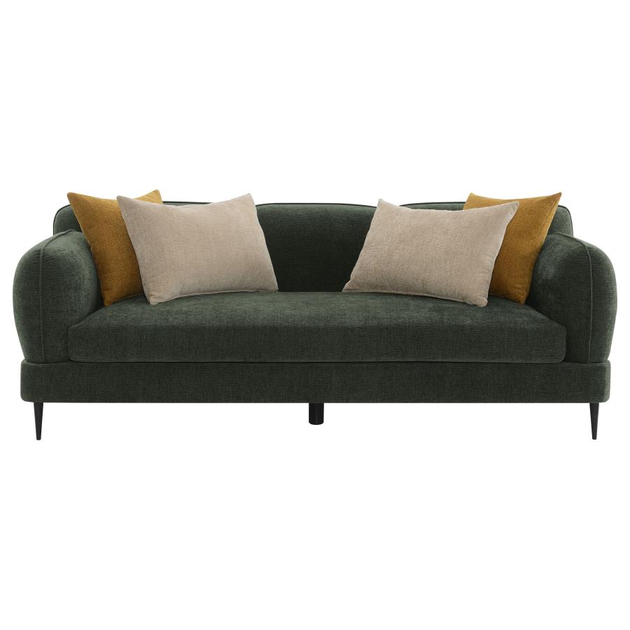 Jade 2-piece Chenille Upholstered Sofa Set Green view 4