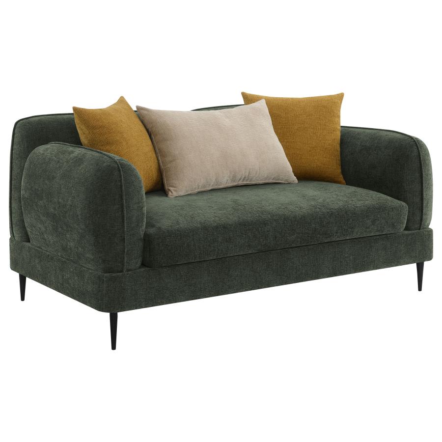Jade 2-piece Chenille Upholstered Sofa Set Green view 7