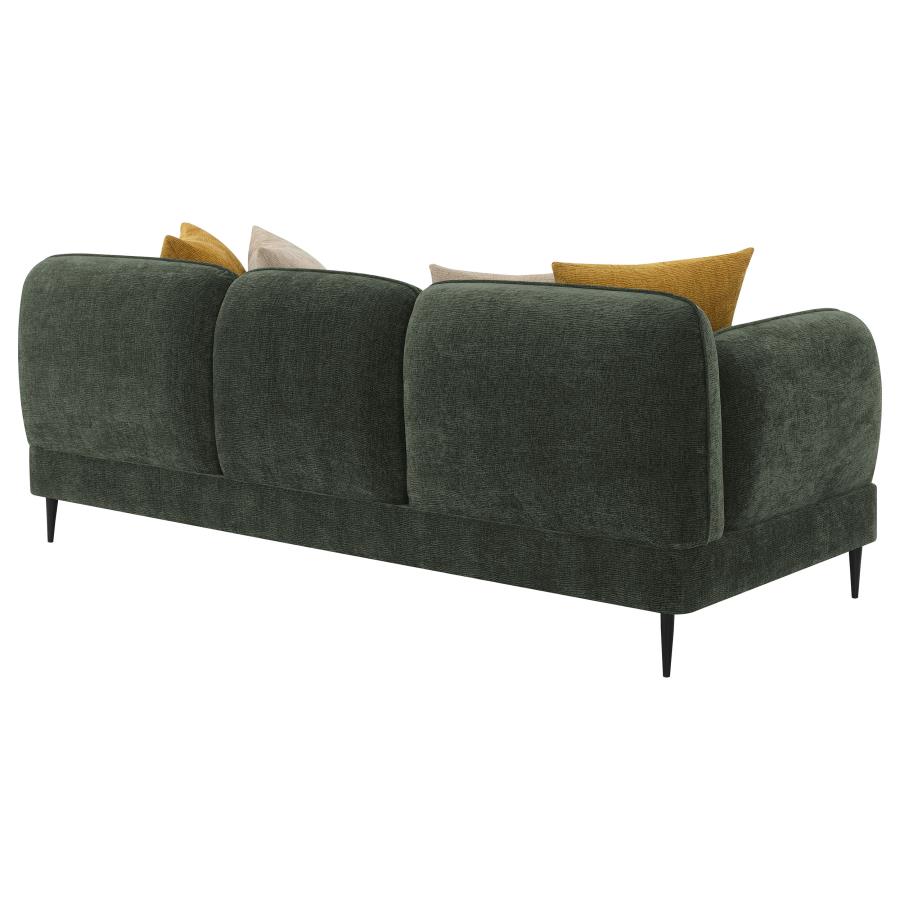 Jade Chenille Upholstered Modern Track Arm Sofa Green view 7