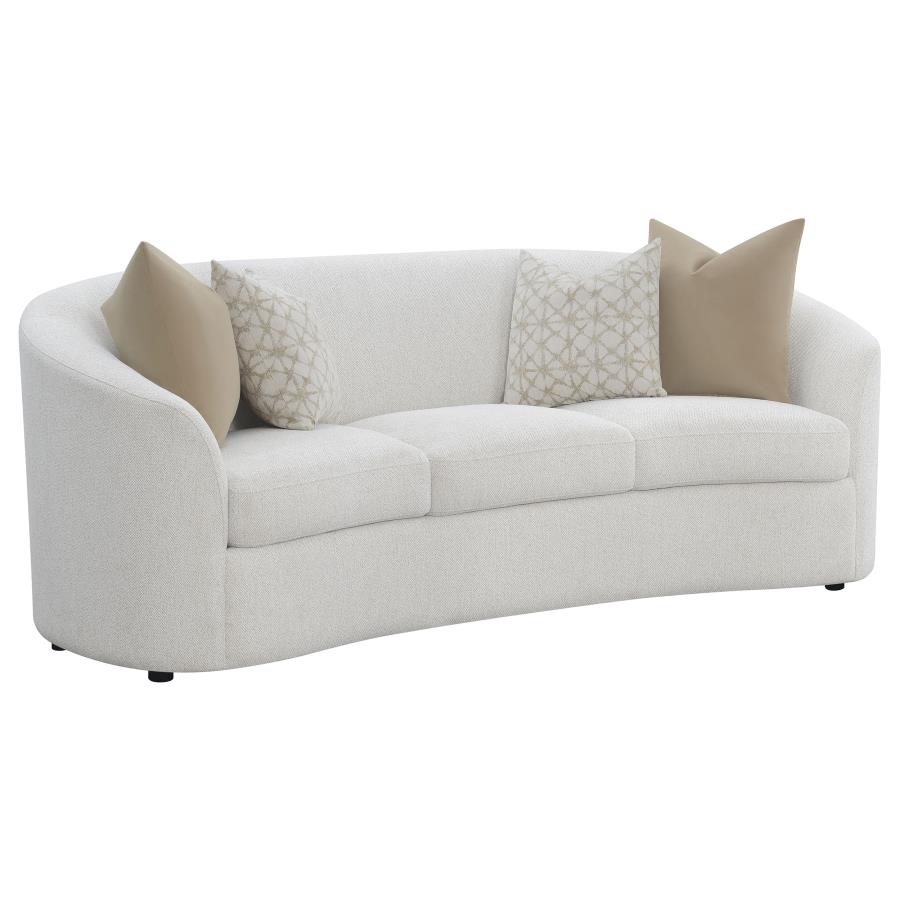 Rainn 3-piece Boucle Upholstered Sloped Arm Sofa Set Latte view 3