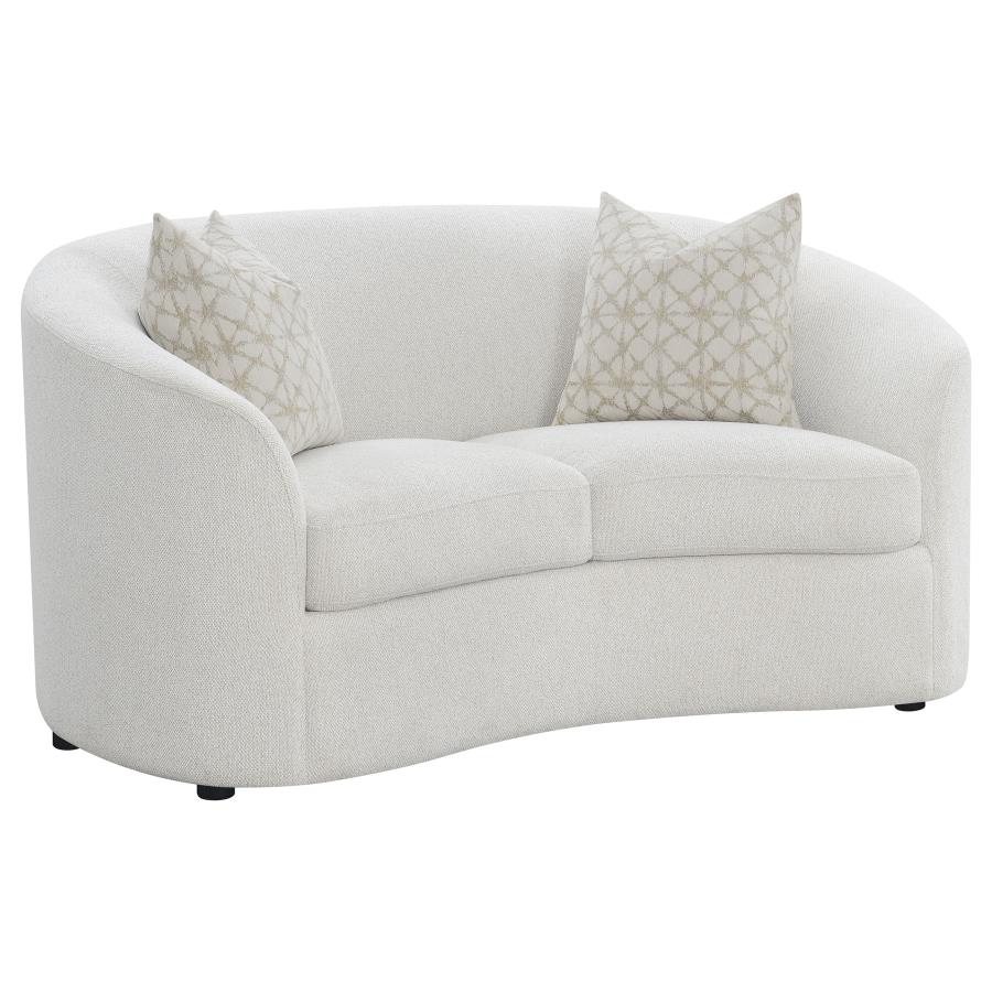 Rainn 3-piece Boucle Upholstered Sloped Arm Sofa Set Latte view 6