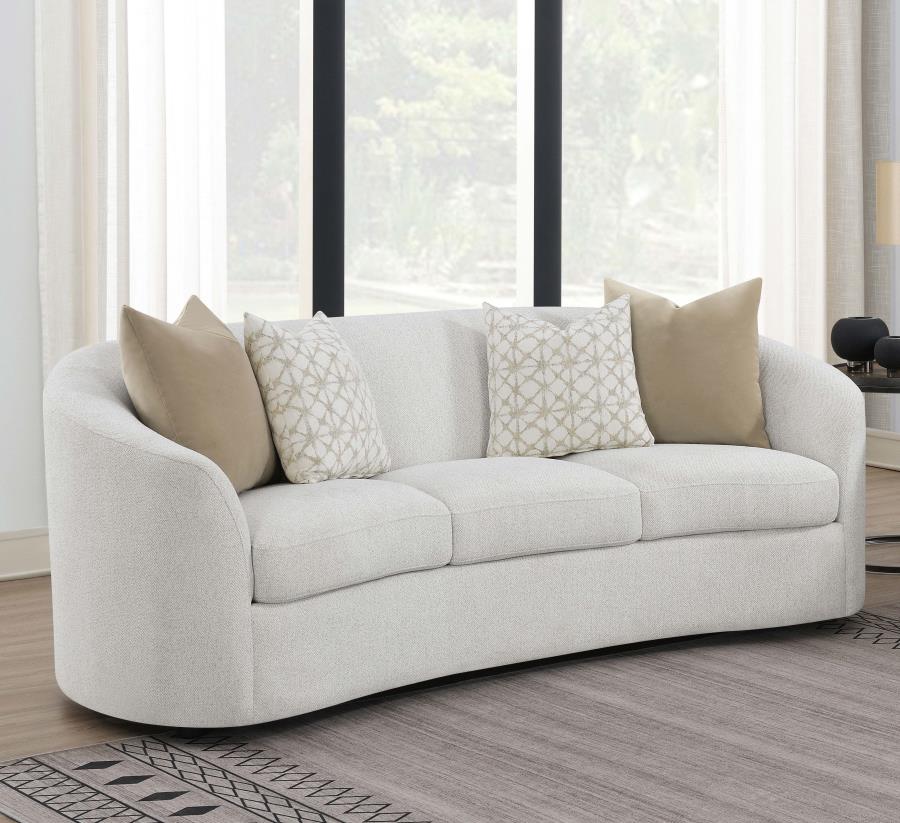 Rainn Boucle Upholstered Sloped Arm Sofa Latte view 2