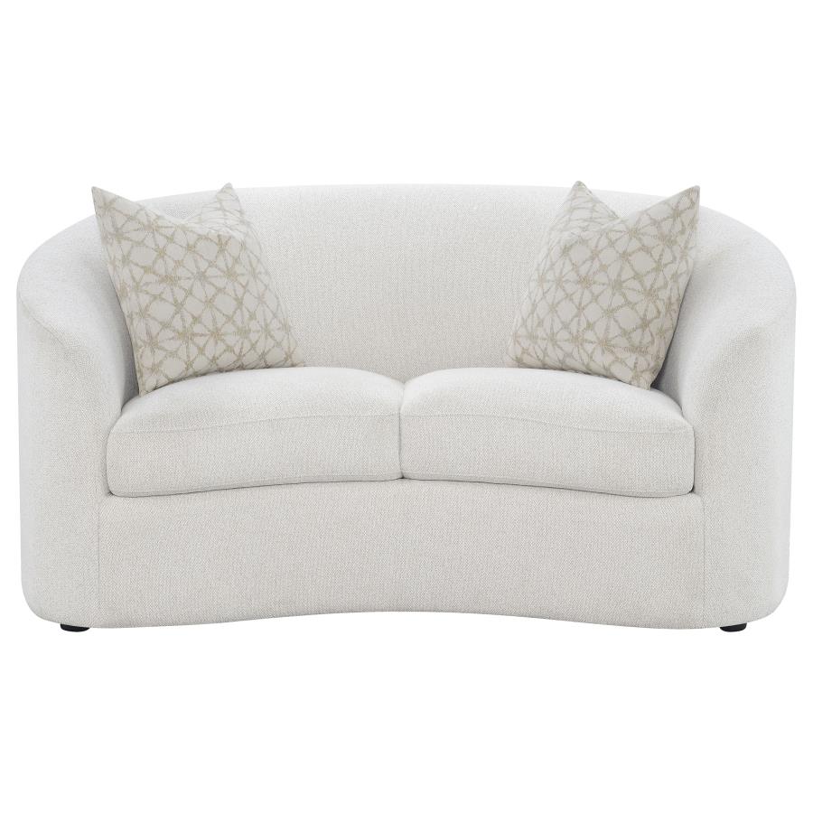 Rainn Boucle Upholstered Sloped Arm Loveseat Latte view 3